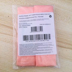 NWT Wooden Comb With Canvas Pouch Set